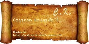 Czitron Kristóf névjegykártya